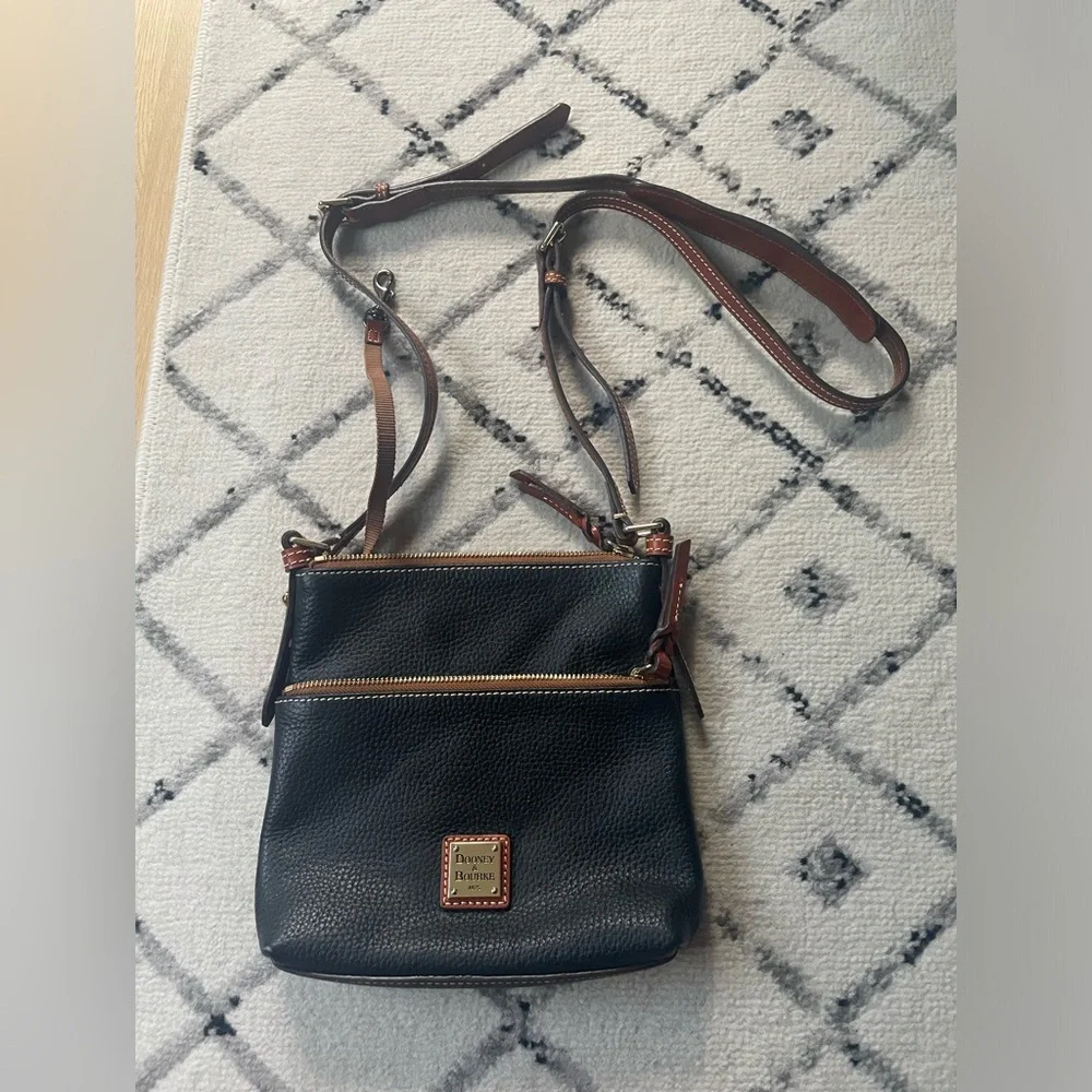 Dooney & Bourke Black and Brown Shoulder Bag - Picture 1 of 6